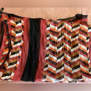 Henri Bendel Silk Chevron Stripe Long Scarf